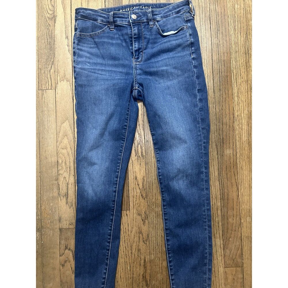American Eagle Next Level Stretch Skinny Jeans Women's Size 10 Regular Blue - Picture 6 of 9